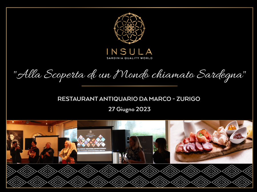 Evento "Alla scoperta di un Mondo chiamato Sardegna" Restaurant Antiquario da Marco - Zurigo 27 Giugno 2023